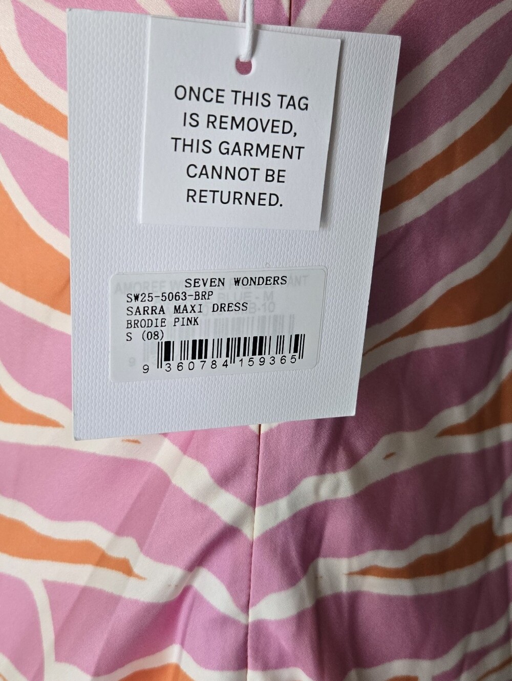 Strapless Pink Shell-Print Maxi Dress - Picture 5 of 6
